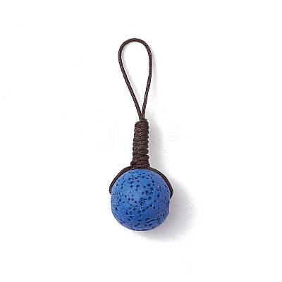 Round Natural Lava Rock Pendant Decorations PALLOY-JF03446-1