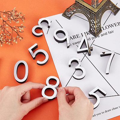 10Pcs 10 Style Acrylic Mirror Wall Stickers AJEW-CN0001-46-1