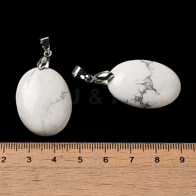 Natural Howlite Pendants G-Z055-03P-26-1