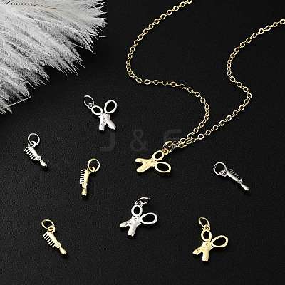 8Pcs 4 Styles Brass Pendants KK-CJ0004-13-1