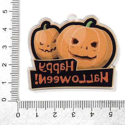 Halloween Theme Double Sided Printed Acrylic Pendants OACR-Z023-02C-1