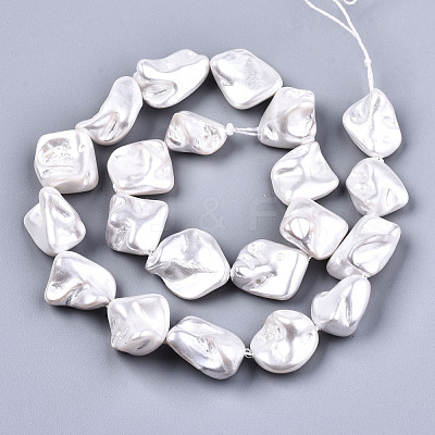 Electroplated Natural Freshwater Shell Beads Strands X-SHEL-R113-01F-1