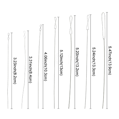 7pcs 7 Styles Stainless Steel Straight Sewing Embroidery Threads FIND-YWC0014-004-1