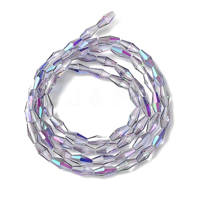 Transparent Electroplate Glass Beads Strands GLAA-K064-05A-HR01-1