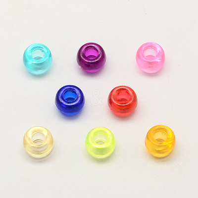 Transparent Acrylic European Beads MACR-Q156-02-1