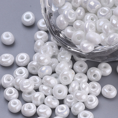Baking Paint 6/0 Glass Seed Beads SEED-Q025-4mm-M01-1
