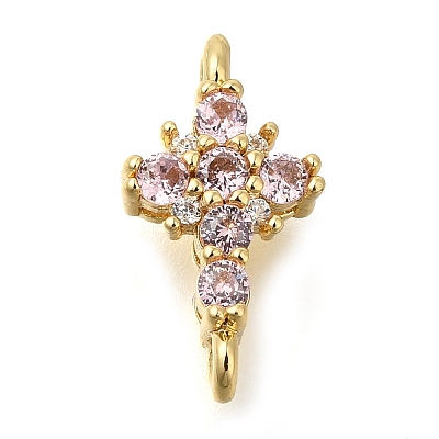 Brass Pave Cubic Zirconia Connector Charms KK-M101-03B-G02-1