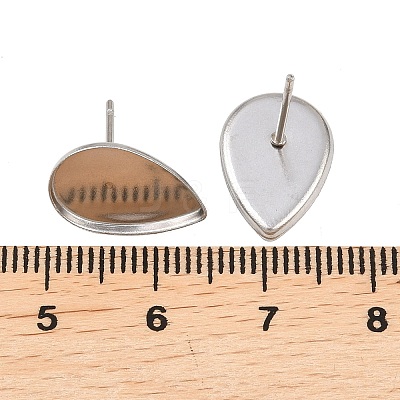 Tarnish Resistant 304 Stainless Steel Stud Earring Settings X-STAS-Q170-13-1
