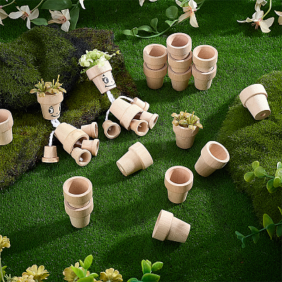 Wood Flower Pot Cover AJEW-PH0007-75B-1