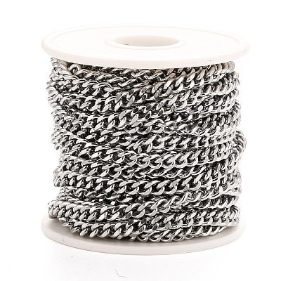 Tarnish Resistant 304 Stainless Steel Cuban Link Chains CHS-K016-03C-P-1