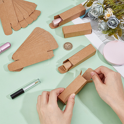 Folding Kraft Paper Lipstick Packaging Boxes CON-WH0092-74C-1