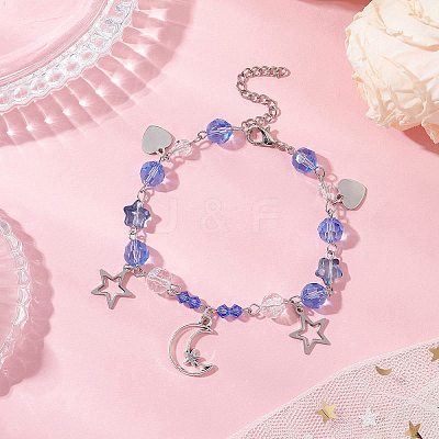 Glass Beaded Bracelets BJEW-JB11610-01-1