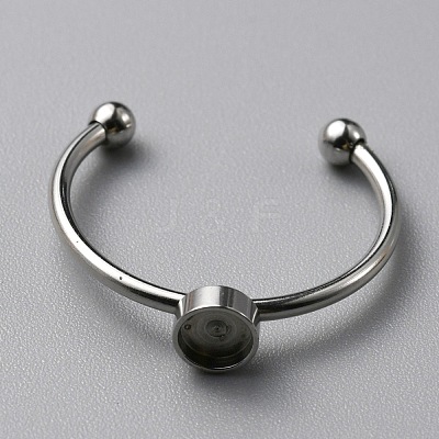 304 Stainless Steel Cuff Ring Components FIND-WH0129-74A-P-1