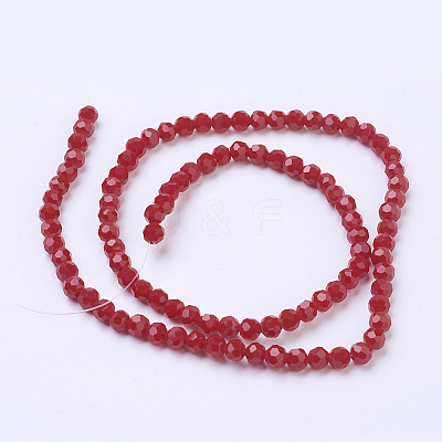 Faceted(32 Facets) Glass Beads Strands LS-EGLA-J042-4mm-25-1
