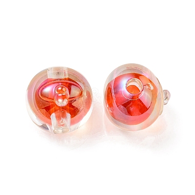UV Plating Rainbow Iridescent Acrylic Beads OACR-A014-02H-1
