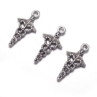 Tibetan Style Alloy Pendants TIBEP-N009-060AS-NR-1