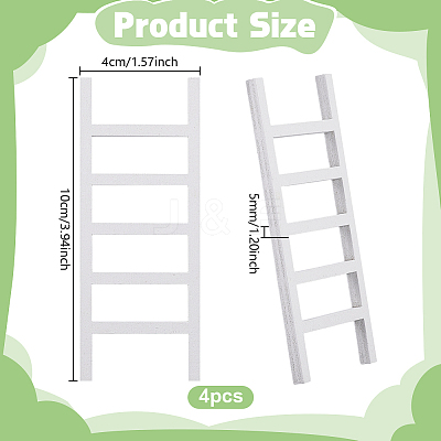 Wooden Ladder Miniature Ornaments AJEW-WH0270-937-1