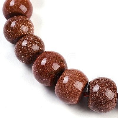 Synthetic Goldstone Rondelle Graduated Beaded Necklaces for Women Men NJEW-K388-02H-1