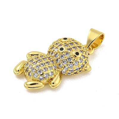 Brass Micro Pave Cubic Zirconia Pendants KK-R159-20A-G-1