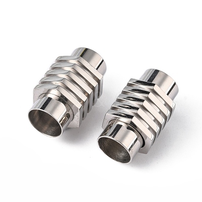 Tarnish Resistant Smooth 304 Stainless Steel Magnetic Clasps with Glue-in Ends STAS-C005-1-1