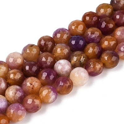 Dyed Natural White Jade Beads Strands G-T139-8mm-60-16-1