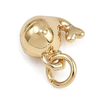 Whale Brass Charms KK-Z123-11G-1