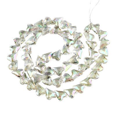 Electroplate Transparent Glass Beads Strands EGLA-N002-44-03-1
