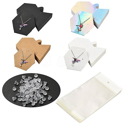 40Pcs Paper Jewelry Display Cards CDIS-FS0001-32A-1