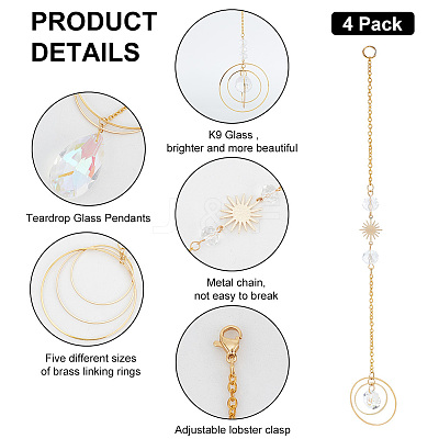 Glass Rhinestone Pendant Decoration HJEW-PH01748-1
