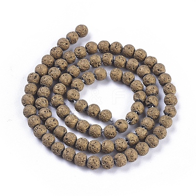 Electroplated Natural Lava Rock Beads Strands G-K259-60D-1