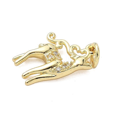 Brass Micro Pave Cubic Zirconia Pendants KK-K368-06D-G-1