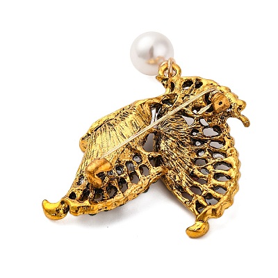 Butterfly Alloy Rhinestone Brooches JEWB-I034-35AG-01-1