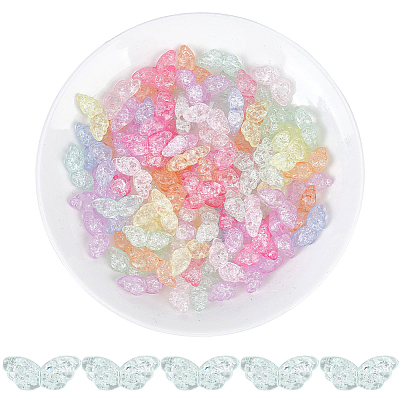 100Pcs Transparent Crackle Acrylic Beads OACR-PA0001-75-1