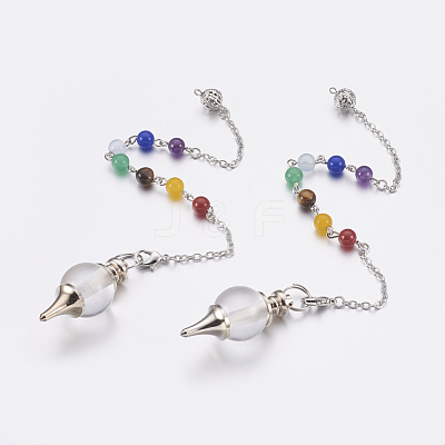 Natural Quartz Crystal Sphere Dowsing Pendulums MAK-P009-E05-1