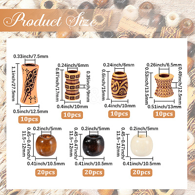 100Pcs 7 Styles Plastic and Wood Beads KY-PA0001-17-1