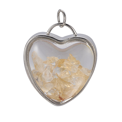 Natural Citrine Chips Pendants G-A176-B02-1