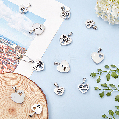 304 Stainless Steel Pendants STAS-UN0014-92P-1