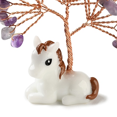 Natural Amethyst Chips Tree of Life Decorations DJEW-A017-01I-1