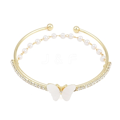 Alloy Pave Clear Cubic Zirconia 2-Strand Open Cuff Bangles for Women AL-CBA3C8B-14G-1