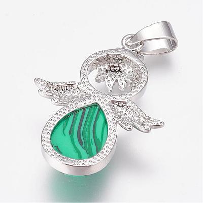 Synthetic Malachite Pendants G-G651-A03-1