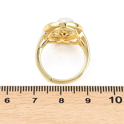 Brass Micro Pave Cubic Zirconia Finger Rings for Women RJEW-D340-02G-05-1