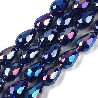 Opaque Solid Color Electroplate Glass Beads Strands EGLA-N013-P4mm-B03-1