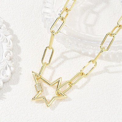 304 Stainless Steel Paperclip Chain Necklaces NJEW-JN06369-02-1