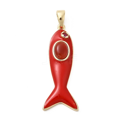 Natural Carnelian(Dyed & Heated) Pendants KK-Z137-19G-02-1