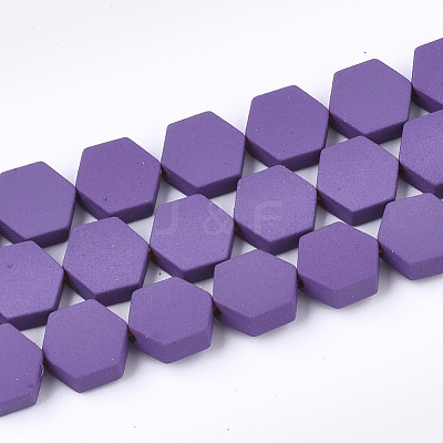Spray Painted Non-magnetic Synthetic Hematite Beads Strands G-T116-03C-15-1
