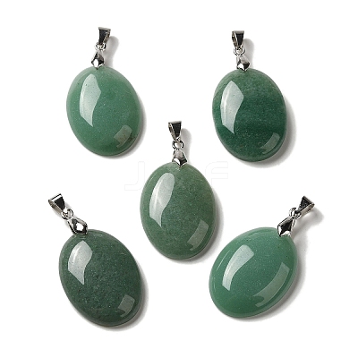 Natural Green Aventurine Pendants G-Z055-03P-02-1