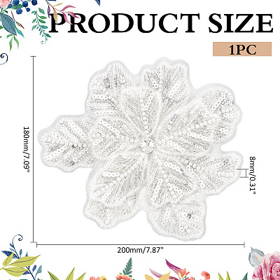 3D Polyester Embroider Thread Iron on/Sew On Patches PATC-WH0023-21B-1