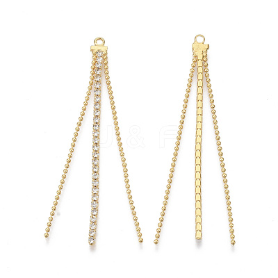 Brass Big Chain Tassel Pendants KK-S355-003-NF-1