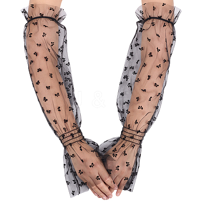 Outdoor Cycling Polyester Lace Sleeves AJEW-WH20067-033B-1