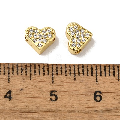 Brass Micro Pave Cubic Zirconia Beads KK-H487-03G-1